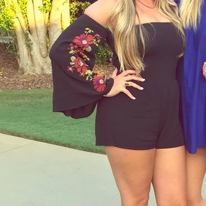 Black off the shoulder romper